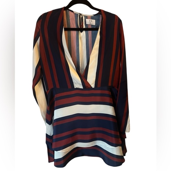 Sir. Women's Striped V-Neck mini dress- Multicolor size 1 - Picture 1 of 9